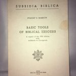 Basic Tools of Biblical Exegesis. a Reprint of the 1976 Edition with Addenda et Corregenda