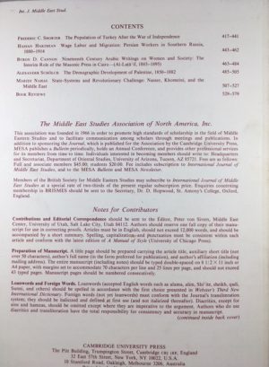 International Journal of Middle East Studies, Volume 17, Number 4, November 1985