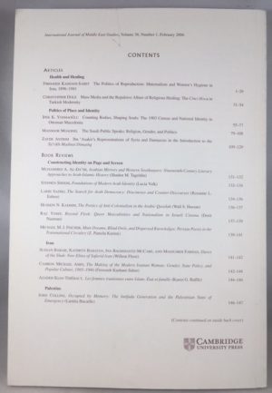 International Journal of Middle East Studies, Volume 38, Number 1, February 2006