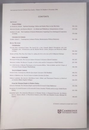 International Journal of Middle East Studies, Volume 38, Number 4, November 2006