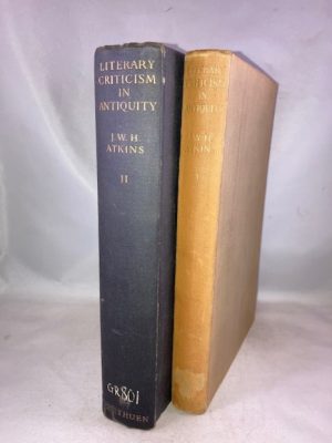 Literary Criticism in Antiquity: A Sketch of its Development. Vol. I Greek; Vol. II Graeco-Roman [2 vols. complete]