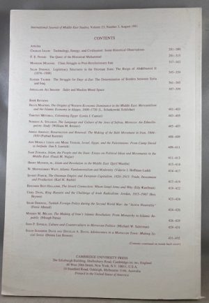 International Journal of Middle East Studies, Volume 23, Number 3, May 1991