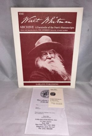 The Walt Whitman Archive I: Whitman Manuscripts At the Library of Congress. A Facsimile of the Poet's Manuscripts (2 vols., parts 1&2)